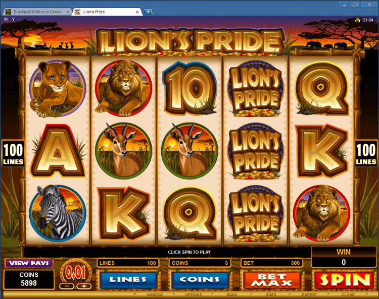 Lion&#8217;s Pride regular video slot BlackJack Ballroom gambling online casino