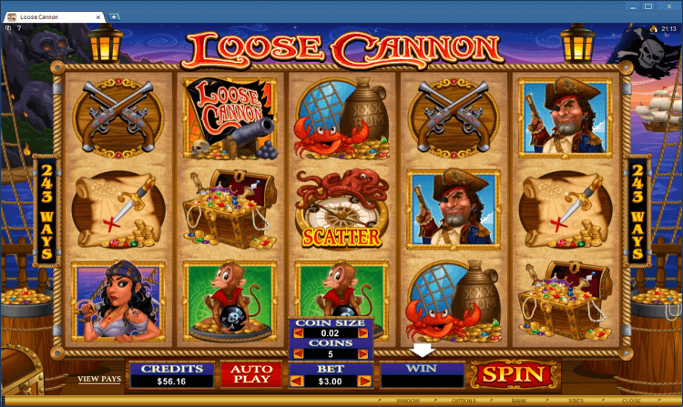 Loose Cannon bonus slot BlackJack Ballroom online casino gambling