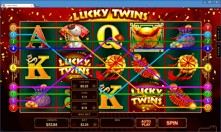Lucky Twins regular video slot BlackJack Ballroom online casino gambling