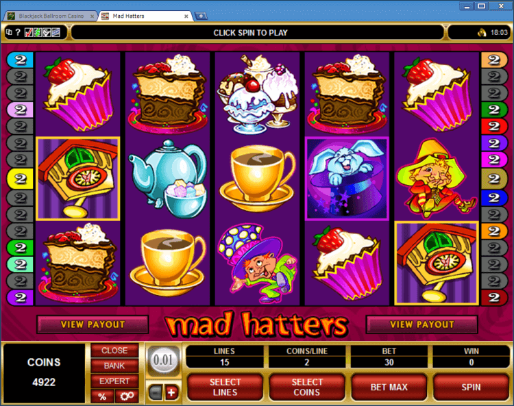 Mad Hatters bonus slot BlackJack Ballroom online gambling casino application