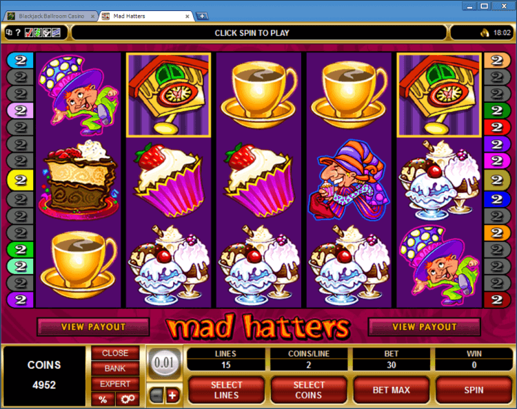 Mad Hatters bonus slot BlackJack Ballroom online gambling casino application