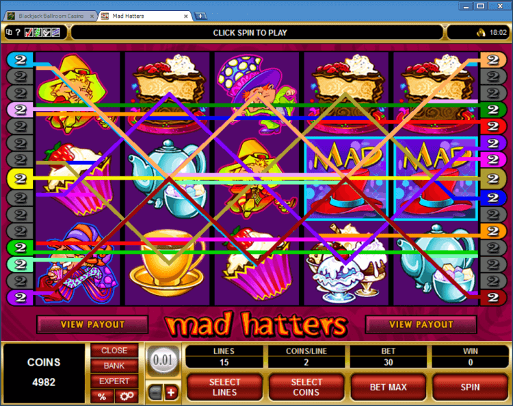 Mad Hatters bonus slot BlackJack Ballroom online gambling casino application