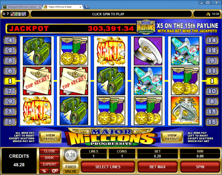 Major Millions progressive slot BlackJack Ballroom online gambling casino app