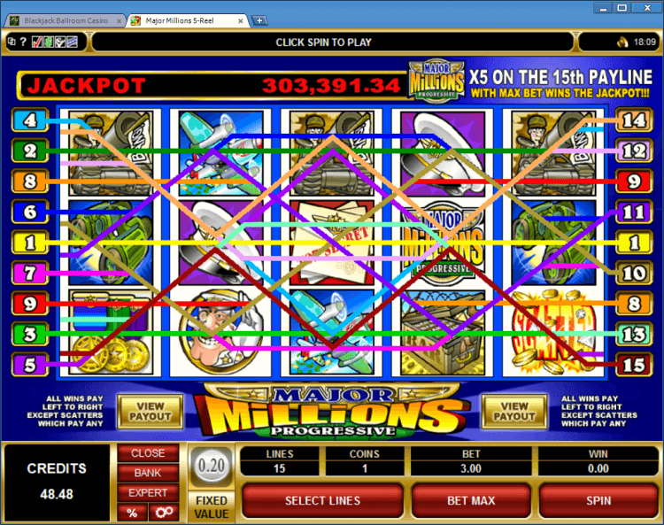 Major Millions progressive slot BlackJack Ballroom online gambling casino app