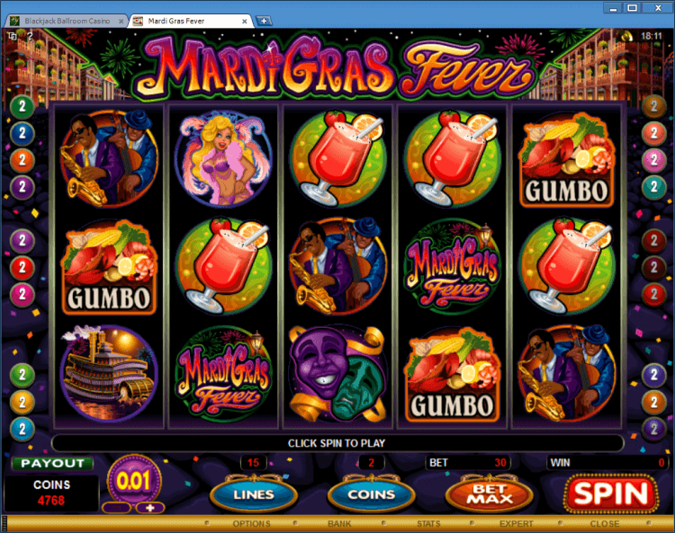 Mardi Gras Fever bonus slot BlackJack Ballroom gambling online casino