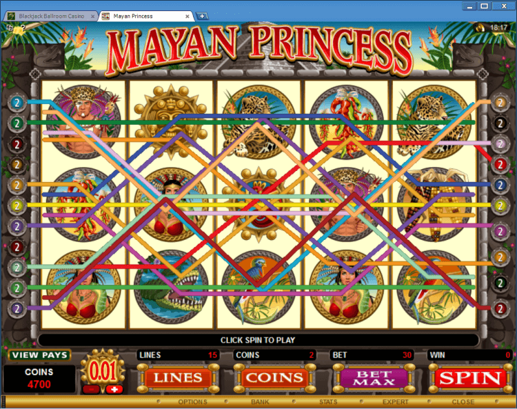 Mayan Princess regular video slot BlackJack Ballroom online casino gambling