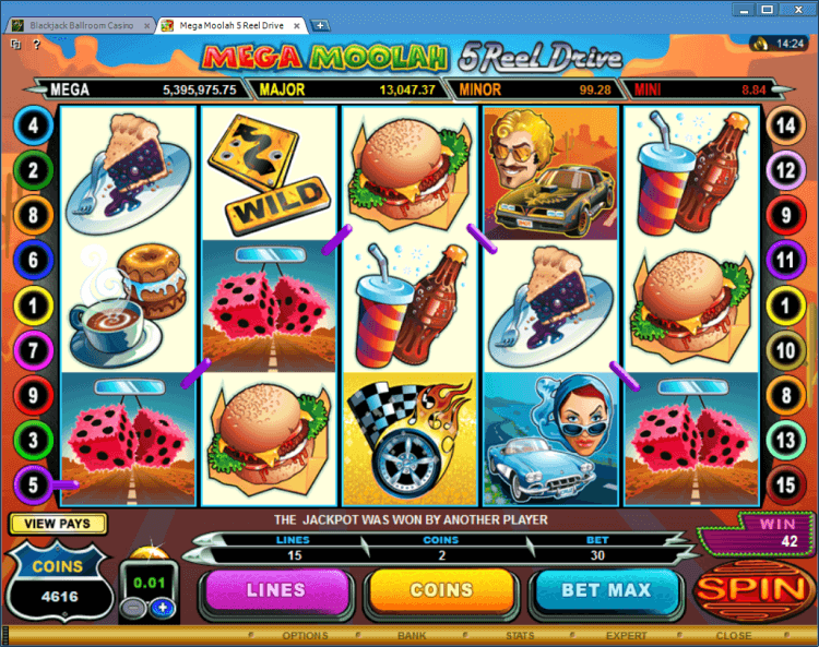 Mega Moolah 5 reel Drive progressive slot BlackJack Ballroom gambling online casino app