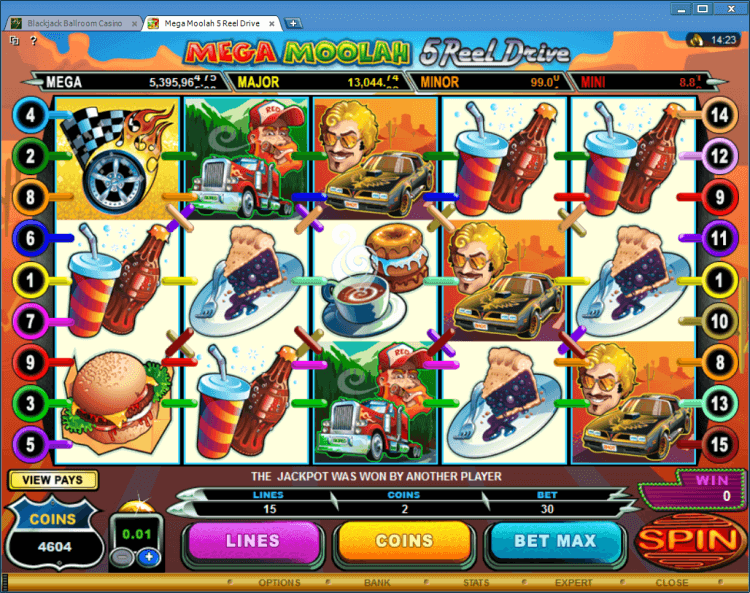 Mega Moolah 5 reel Drive progressive slot BlackJack Ballroom gambling online casino app