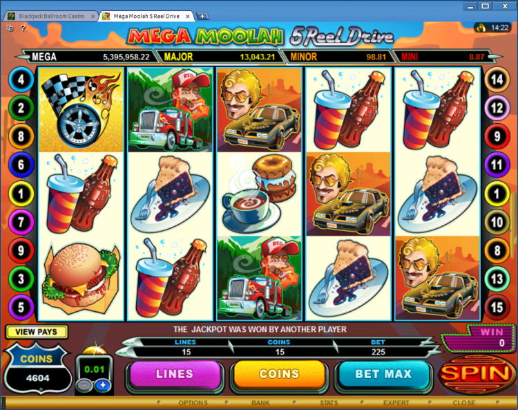 Mega Moolah 5 reel Drive progressive slot BlackJack Ballroom gambling online casino app