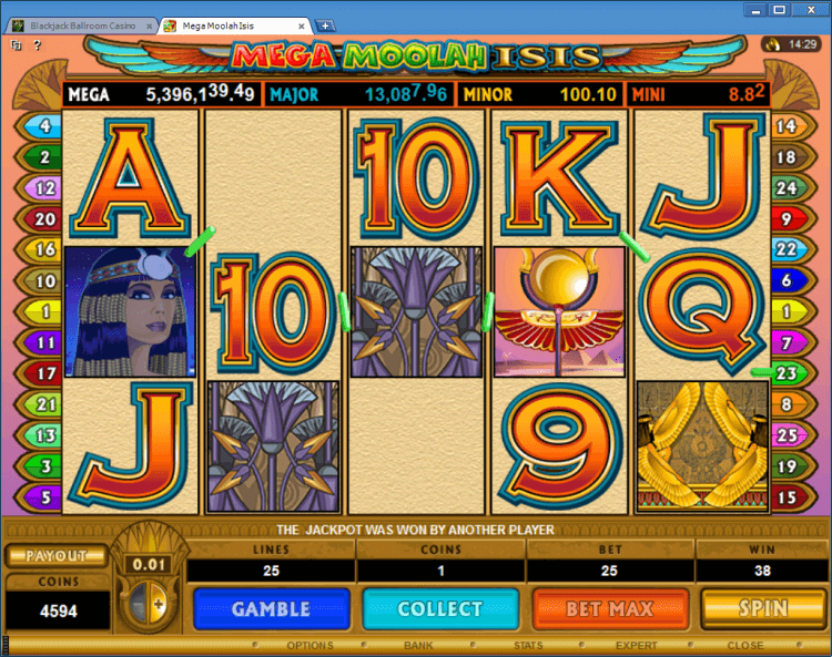 Mega Moolah Isis progressive slot BlackJack Ballroom online casino app