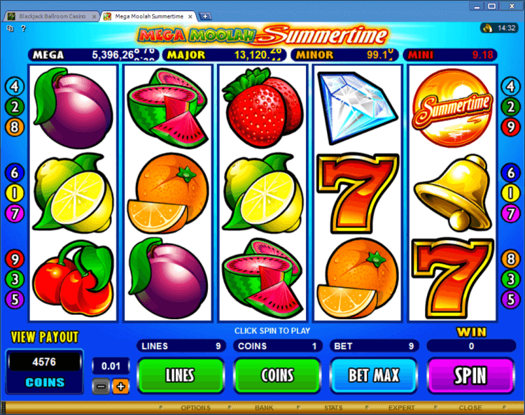 Mega Moolah Summertime progressive slot BlackJack Ballroom online casino app