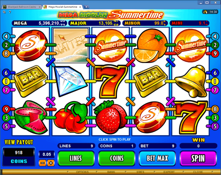 Mega Moolah Summertime progressive slot BlackJack Ballroom online casino app