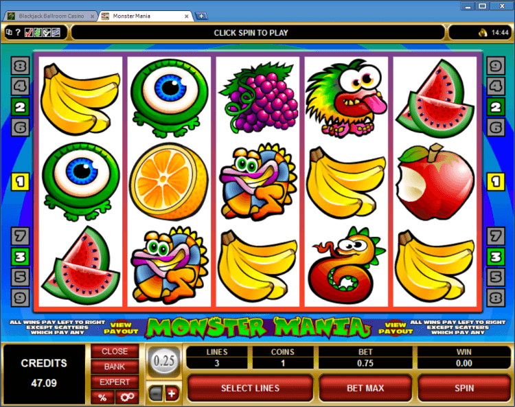 Monster Mania regular video slot BlackJack Ballroom online casino app