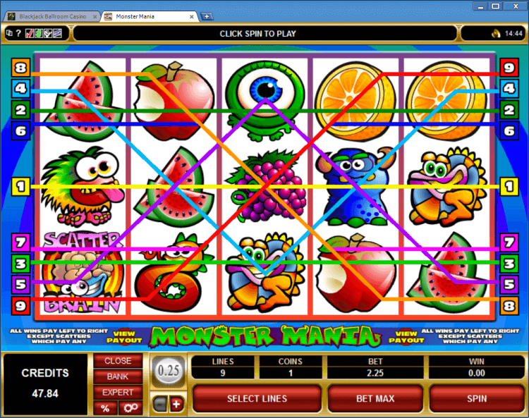 Monster Mania regular video slot BlackJack Ballroom online casino app