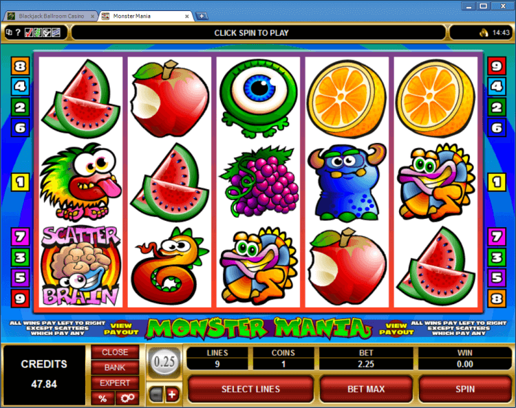 Monster Mania regular video slot BlackJack Ballroom online casino app