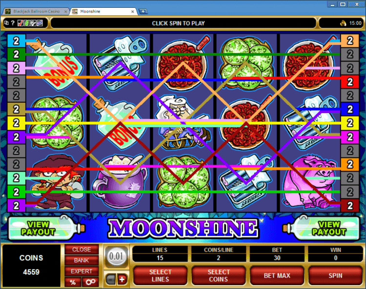 Moonshine bonus slot BlackJack Ballroom online gambling