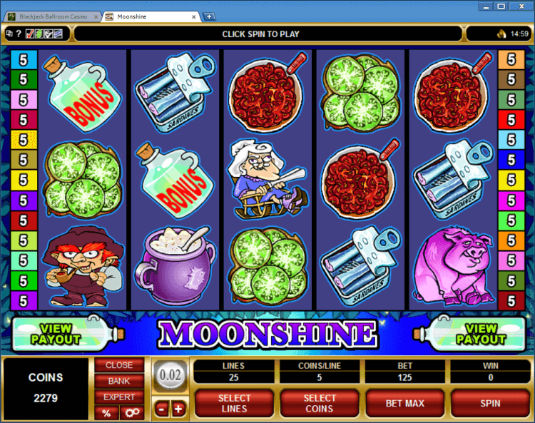 Moonshine bonus slot BlackJack Ballroom online gambling