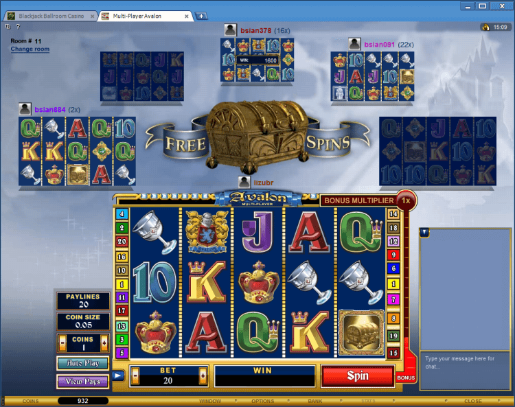 Multi-Player Avalon BlackJack Ballroom online casino gambling