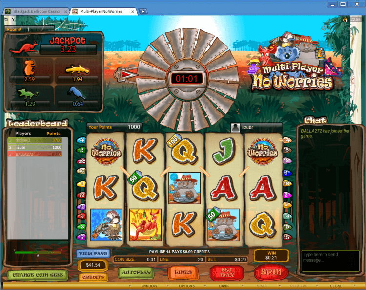 Multi-Player No Worries BlackJack Ballroom online casino gambling