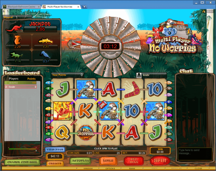 Multi-Player No Worries BlackJack Ballroom online casino gambling