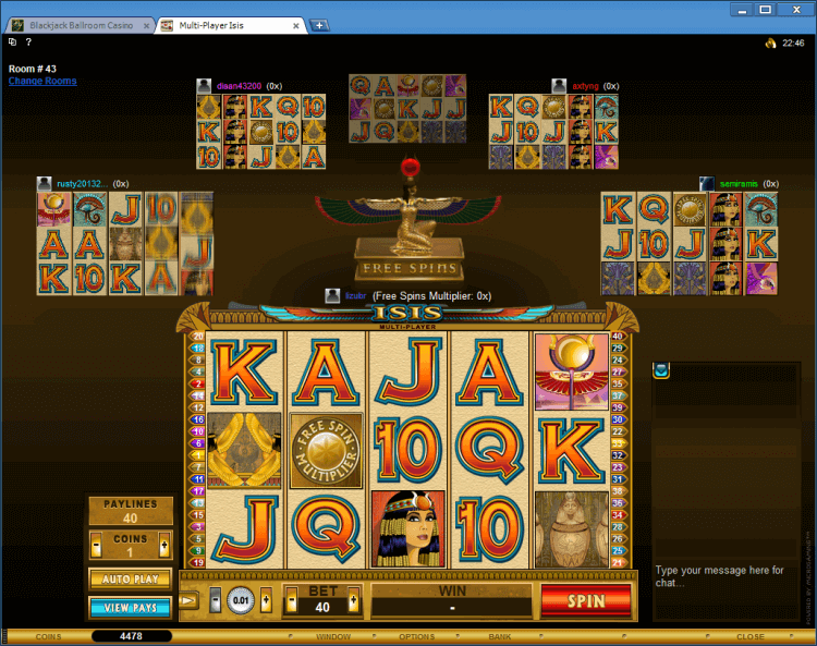 Multi-Player slot Isis BlackJack Ballroom online casino gambling