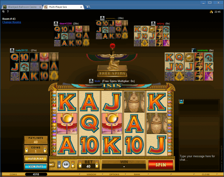 Multi-Player slot Isis BlackJack Ballroom online casino gambling