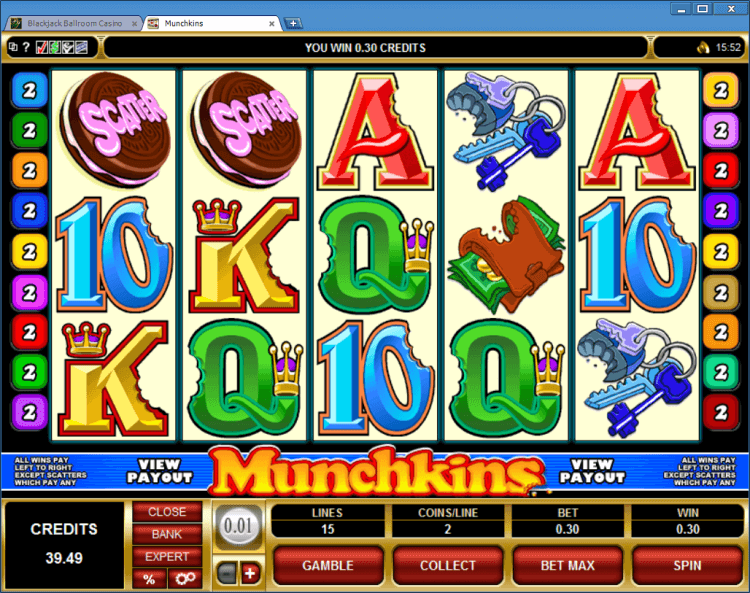 Munchkins regular video slot BlackJack Ballroom online casino gambling