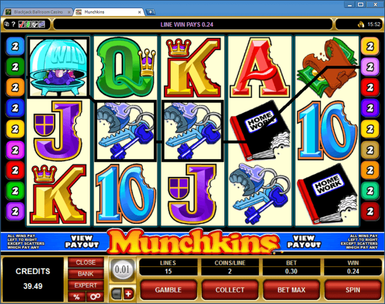 Munchkins regular video slot BlackJack Ballroom online casino gambling