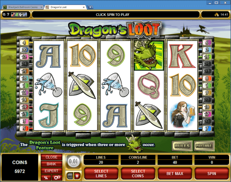 Online casino application bonus slot Dragoon&#8217;s Loot BlackJack Ballroom