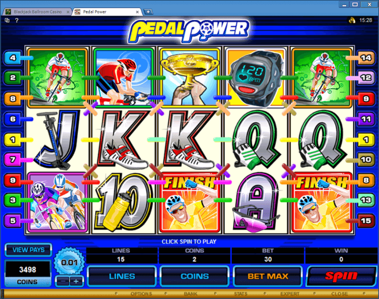 Pedal Power bonus slot BlackJack Ballroom online casino gambling