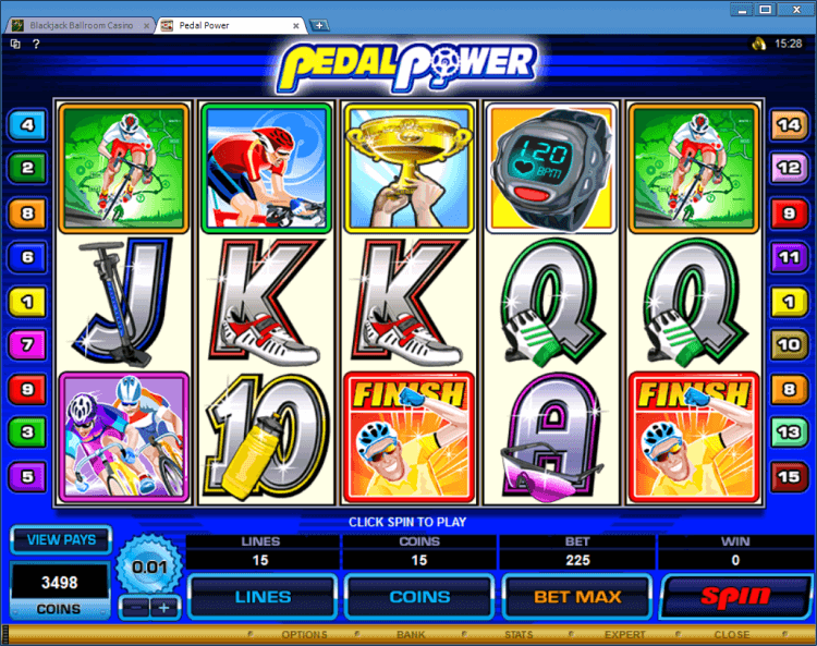 Pedal Power bonus slot BlackJack Ballroom online casino gambling