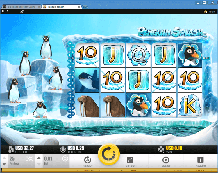 Penguin Splash bonus slot BlackJack Ballroom online casino gamble