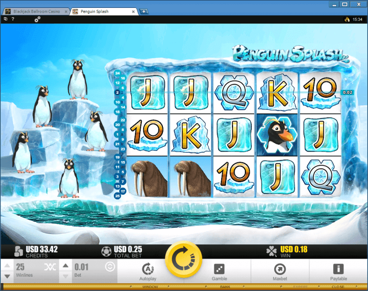 Penguin Splash bonus slot BlackJack Ballroom online casino gamble