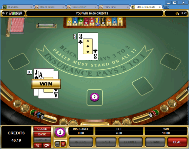 Playing Classic BlackJack and Atlantic City BlackJack at Ballroom online casino