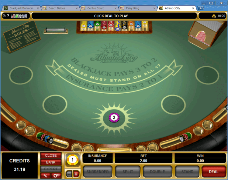 Playing Classic BlackJack and Atlantic City BlackJack at Ballroom online casino