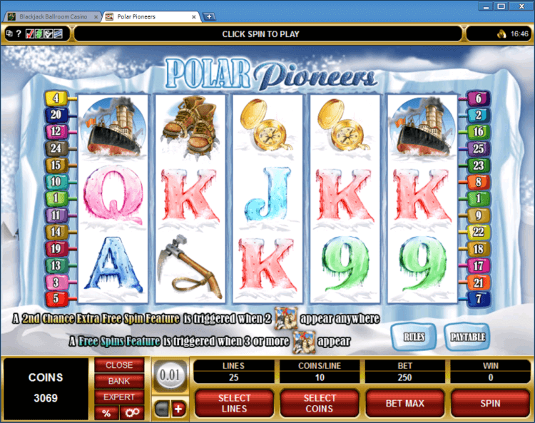 Polar Pioneers bonus slot BlackJack Ballroom online casino app